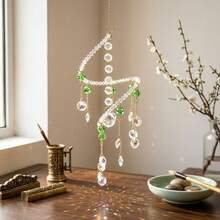 Crystal Wind Chime Suncatcher Prism Window Hanging Pendant, Boho Hanging Decor For Bedroom Patio, Car Charm, Christmas Halloween Birthday Home Decoration Gift - Spiral Sun Catcher - View 3