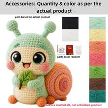 DIY Crochet Material Kit]3 Styles Insect Plush Set Snail/Butterfly/Honeybee Beginner Friendly One-Stop Material Kit Yarn Knitting Ornament Gift For Girlfriend And Best Friend - C-Multicolor Set - View 9