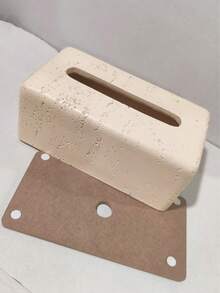 1pc Resin Modern Tissue Box Holder, 8.66" X 4.72" Rectangular Faux Stone Art Design Tissue Box, Suitable For Home & Bathroom Decor, Bedroom & Living Room Tabletop Storage, Office Home Decor - Multicolor - View 14
