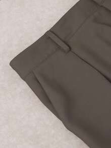HOMEYEE Women's Retro Casual Vacation Elegant Daily Business Professional Plus Size Pants Spring - Coffee Brown - View 4