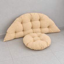 55 X 140 Cm Macrame Hanging Chair Cushion Set, 8 Cm Thick Polyester Seat And Backrest Pads For Swing Chairs - Apricot - View 4