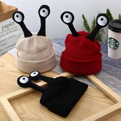 Antenna Hat Women's Novelty Brimless Knit Cap Unisex, Suitable For Outdoor Pranks,
