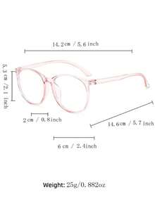 3 kính thời trang nữ gọng tròn oversize siêu nhẹ, tròng trong suốt, giảm mỏi mắt, phù hợp dùng hàng ngày cho máy tính, TV, chơi game và điện thoại - Nhiều màu - Xem 2