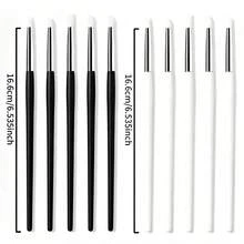 5pcs Nail Art Gel Carving & Printing Silicone Nail Brushes, Soft Reusable Silicone Brush Heads, 5 Different Brush Head Designs, Suitable For Home DIY, Professional Nail Salon And Beginner Nail Artists, Halloween And Christmas Gifts - Multicolor - View 6