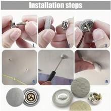 25/50pcs Universal Car Headliner Repair Buttons, Car Headliner Fastener Clips, Car Interior Headliner Fixing Clips, Gray Round Headliner Repair Clips, Easy To Install Car Interior Accessories - A - View 7