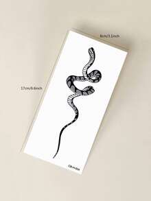 Herbal Juice Semi-Permanent Magic Tattoo Sticker, Vintage Personalized Wrapped Snake Design, Long-Lasting 14 Days, Non-Fading, Non-Reflective, Temporary Tattoo Sticker For Arm, Back, Leg, Body, 1pc/Pack - Blue - View 8