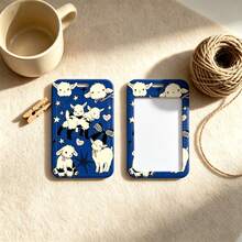 1 Piece Cute Cartoon Lamb Print Lanyard ID Card Holder, Blue Sheep Badge Cover, Neck Strap For Student Office Work, Lovely Gift - Multicolor - View 3
