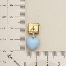 1pc Cute Chocolate Blue Enamel Zinc Alloy Charm, Heart Star Bow Bear Dangle Pendant For DIY Bracelet Necklace Jewelry Making - Blue and Coffee Color-block Design - View 30