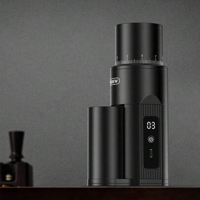 HiBREW مطحنة حبوب القهوة الكهربائية، محمولة لاسلكية قابلة للشحن، بطارية مزدوجة 5200mAh، شحن Type-C، 100 إعداد طحن قابل للتعديل، جسم من الألومنيوم بالكامل، مناسبة للإسبريسو والصب المنزلي والتخييم في الهواء الطلق