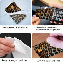 4pcs Leopard Print Credit Card Stickers, Credit Card Protector, Bubble-Free Ultra-Thin Credit Card Stickers, Waterproof Vinyl Protective Stickers, Suitable For Keys, Transportation, Debit Cards, Credit Cards, Back To School, School Supplies - Multiple Styles - View 8