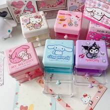 Hasbro Mixed 4‑Style SANRIO Kawaii Character Small Drawer Organizer Plastic Desktop Storage Case For Collecting Enthusiasts Tabletop Decor Accessory Pattern Container For Bedroom Workspace Casual Gift Occasions - Multicolor - View 7