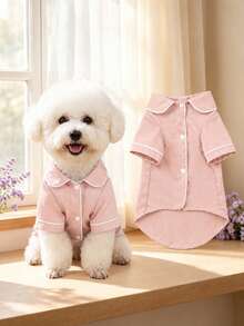 Pink Lightweight Breathable Pet Home Wear, Suitable For Small Cats And Dogs Year-Round (Non-Stretch Fabric, Recommend Buying 1-2 Sizes Larger; Medium To Large Dog Breeds Please Choose Carefully) - Pink - View 2