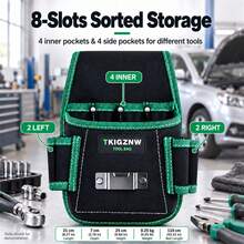 TKIGZNW A023 1Pc Portable Hip‑Worn Multi‑Slot Repair Storage Pouch,With Adjustable Work Belt For On‑Site Decoration & Auto Repair Work - Black - View 4