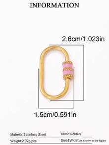 1pc Stainless Steel Oval Threaded Clasp Hook Spiral Buckle, DIY Jewelry Necklace Bracelet Making Accessories - DIY Buttons - View 17