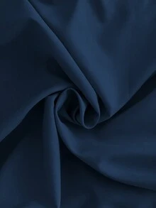 1 Set Solid Color V-Neck Short Sleeve Top And Split Leg Pants Lab Coat Nurse Scrub Scrubs Outfit Fall - Deep Blue - View 11