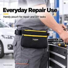 TKIGZNW A028 Compact Utility Waist Storage Bag 1Pc Dual Layer Zipper Tool Pouch Adjustable Strap For Electrician DIY - Black - View 10