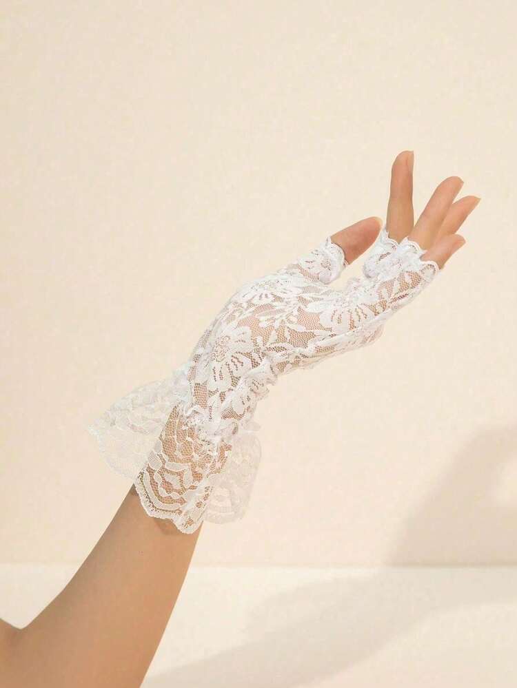 Women's White Satin Long Gloves, 1 Pair, Suitable For Formal Occasions, Weddings, Parties, Sexy Summer Gloves - Multicolor - View 6