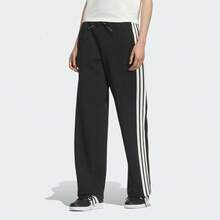 Adidas SOFT DOUBLEKNIT PANT Women's Straight-Leg Black Sportswear Pants With Brand Logo And Three Stripes - Black - View 3