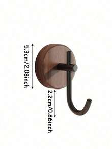 1/4 Packs Wall Mounted Hooks, Natural Walnut Wood Material, No Drill Clothes Hooks, For Entryway, Kitchen, Hallway, Bedroom, Living Room, Bathroom, Storage And Decor, For Clothes, Towels, Robes, Keys, Space Saving And Easy Installation - Multicolor - View 12
