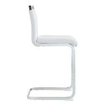 Barhocker 2 Stück im nordischen Stil, weißes Kunstleder, silberne Metallbeine, Querstab als Fußstütze, Thekenhocker, Tresenhocker, Küchenhocker, Barstühle, Gesamthöhe 96,5 cm, Sitzhöhe 63,5 cm, für Küche, Esszimmer, Wohnzimmer, Restaurant, Café, Bar & Büro - Weiss - Übersicht 8