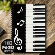 [Ideal Gift]Music Notebook, Teacher Appreciation Gift, Musician Writing Diary, Lined Paper, Flat Lay Spiral Binding, Subject Notebook, Pen Not Included - One Book (50 Pages, 100 Pages) - View 19