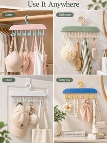 Dopamine Styleclothes Rack,Wavy Over-The-Door Hook Rack-A Multifunctional Hanger For Bras, Hats, Bags, And Accessories; Space-Saving And Suitable For Homes And Dormitories.Closet Organizer And Storage - Multicolor - View 5