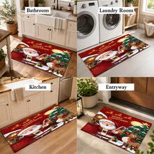 1 buah Keset Lantai Bahan Kasmir Imitasi Lembut, Karpet Motif Kartun Natal yang Menyenangkan, Cocok untuk Dapur, Kamar Mandi, Pintu Masuk, Ambang Pintu Kamar Tidur, Keset Kaki Dekorasi Suasana Liburan, Keset Lantai Anti Selip Serbaguna, Dekorasi Ruangan, Hadiah Liburan - MultiWarna - View 10