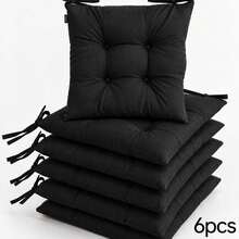 6 Pcs Comfortable Indoor & Outdoor Seat Pads For Kitchen, Dining, Garden, Balcony & Patio Chairs In Turkey - Black - View 9