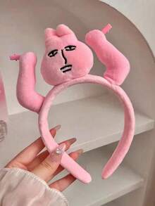 MESHUOKAI 1pc Pink Rabbit Ear Hair Scrunchie, Fun, Photography, Spring/Summer/Autumn/Winter New, Headband, Beauty, Home, Hair Accessory, Cute, Party, Home - Multicolor - View 5