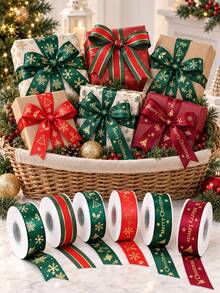 6 buah/1 buah Pita Foil Emas Natal, Pita Pembungkus Kado, Pita Busur, Pita Liburan - Cocok Untuk Dekorasi Natal, Dekorasi Pohon Natal, Kemasan Pajangan Perhiasan, Kemasan Bunga, Juga Untuk Dekorasi Pesta DIY Dan Pembungkus Kado Hari Valentine (Lebar 2,5cm/0,98in, Panjang Sekitar 230cm/90,55in) - A - View 5