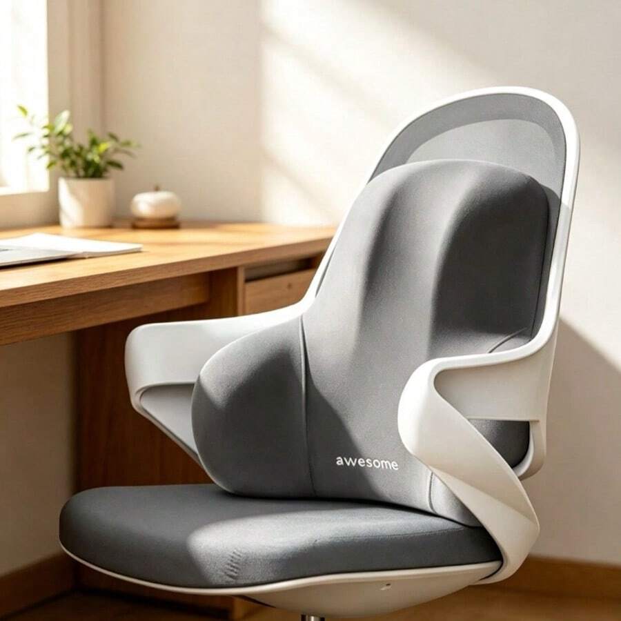 1pc Office Lumbar Support Cushion Seat Pad, Workstation Long Sitting Waist Protector, Lumbar Pillow, Office Chair Backrest Headrest - Multi-color - View 1