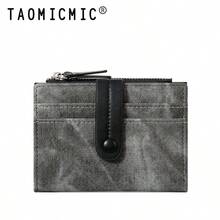 Women's Bifold Short Wallet Canvas With Card Slot ID Window Zipper Coin Purse Classic Vintage Portable For Daily Commute Birthday Gifts - Multicolor - View 12