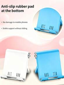 1pc Multi-Angle Foldable Portable Cheap Desktop Phone Holder,High-Quality ABS Desktop Stand,Compact Lightweight Pocket Size,Bedroom/Room Decration,Suitable For All Smartphones Tablets,Desk Accessaries,Home Daily Essential,Travel Phone Accessaries - Multicolor - View 4