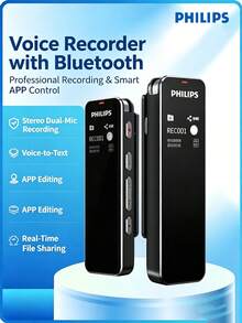 PHILIPS VTR5102 Voice Recorder 16G/32G Meeting Recorder Voice-To-Text Smart APP Voiceprint Induction Simultaneous Recording And Writing HD Noise-Canceling Voice Recorder - View 7
