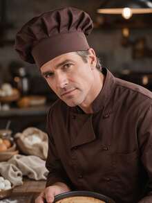 1pc Unisex Adjustable Elastic Chef Hat, Work Cap, Suitable For Hotel Kitchen, Restaurant Chef, Baker And More. - A - View 11