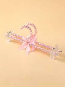 European Style Pearl Clothes Hanger With Bow, Pearl Pants Clip, Pet Clothes Hanger, Clothes Rack, Cabinet Storage, Fairy Clothes Hanger, Suitable For Furniture Wardrobe And Clothing Store - Multicolor - View 11