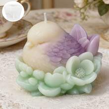 1pc 3D Bird Perched On Flower Candle Mold, Realistic Bird Design, Suitable For Making Small Outdoor Garden Decor, Aromatherapy Plaster Crafts, Resin Gifts, And Home DIY Decorations For Holiday Atmosphere. Made Of Soft Silicone Material, Easy To Demold And Clean - White - View 6