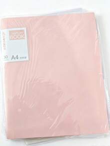 A4 Folder Binder 30 Pages Transparent Insert Pockets Document File Organizer Student Use Study Material Exam Paper Classification Storage Album Cardstock Cover Random Color - Multicolor - View 11