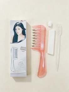 Pink Ball-Tip Scalp Oil Applicator Comb, Scalp Oil Dispensing Hair Brush, For Home, Travel, Salon And Daily Use. Essential Oil Hair Care Comb. Comb + Dropper (Randomly Delivered In One Style) - Multicolor - View 10