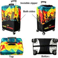 Thickened Elastic Luggage Cover, Protective Suitcase Cover, Fits 18-32 Inch Luggage, Travel Accessory - Multicolor - View 4