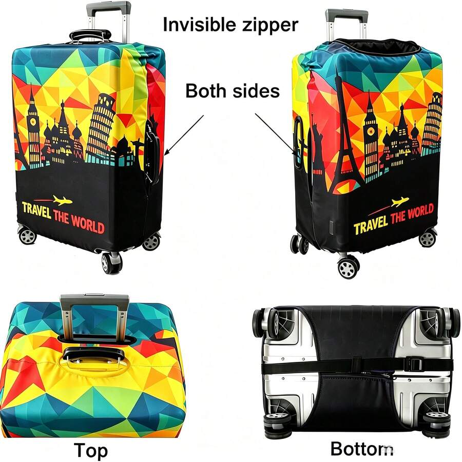 Thickened Elastic Luggage Cover, Protective Suitcase Cover, Fits 18-32 Inch Luggage, Travel Accessory