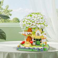 690片 4款四季櫻花樹屋積木玩具套裝，春夏秋冬創意裝飾擺件，微粒塑膠積木玩具組裝模型，適合成人，桌面裝飾禮品套裝 - MZ - 查看 7