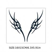 (Succubus Pattern) Temporary Tattoo Stickers, Herbal Temporary Tattoo Stickers, Realistic And Long-Lasting Temporary Tattoo Stickers, Waterproof And Friction-Resistant, Lasts 7-15 Days - Black - View 2