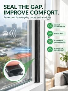 Self Adhesive Door Window Sealing Strip, Weather Stripping Noise Reduction Draft Stopper, Waterproof Dustproof Sound Insulation Rubber Seal For Door Frame Window Gap - Multicolor - View 5