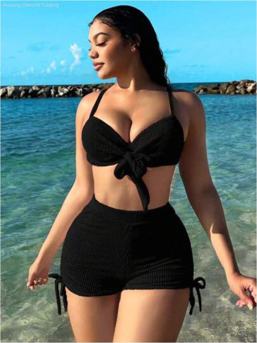 Women Athletic Bikinis - Negro - View 1