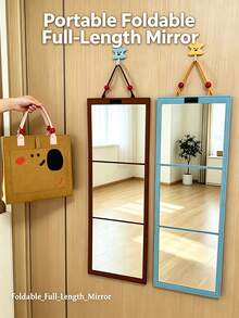 Foldable Full Length Mirror, Hanging Door Mirror With Portable Storage Bag, Freestanding Wall Mounted Dressing Mirror, HD Reflection For Bedroom, Dorm, Travel - Folding Mirror - View 1