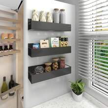 2pcs Storage Boxes, Magnetic Spice Rack With Hooks, Space-Saving Spice Rack, Wall-Mounted And Drill-Free Storage Rack, For Kitchen Refrigerator And Microwave, Kitchen Storage Boxes And Organizer, Kitchen Accessories - 2-piece Set (large + Small) + 4 Hooks - View 9