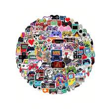 50pcs Game Theme Sticker Pack, Retro Pixel Game Controller Stickers, Funny Game Quotes Decorative Stickers, Suitable For Laptop, Water Bottle, Phone Case, Scrapbook, Gamer Gift - Multicolor - View 7