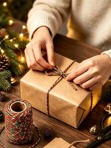 Gift Box Packaging Rope, Gift Wrapping Ribbon, Multi-Color Mixed Braided Gold Striped Cord, Suitable For Christmas Gift Wrapping, Crafts, Sewing And Holiday Decoration - Multicolor - View 2