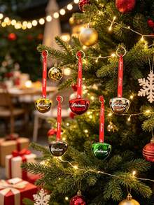 5pcs/1pc Decorative Bells With Colorful "Believe" Text, Suitable For Christmas Gifts, Christmas Tree Ornaments, New Year Party Favors, Wreath Making, Theme Parties, Etc. - one-size - View 2